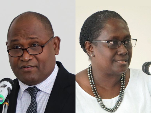 Health Minister, Dr Togamana (L) and PS of MHMS Pauline McNeil (R).