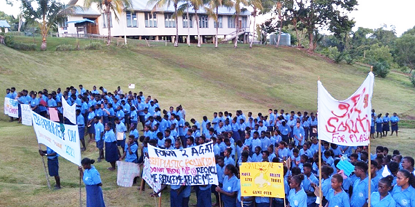 JAC students during the parade mark World Environment Day. Photo supplied.