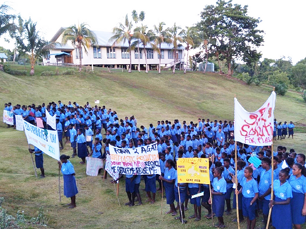 JAC students during the parade mark World Environment Day. Photo supplied.