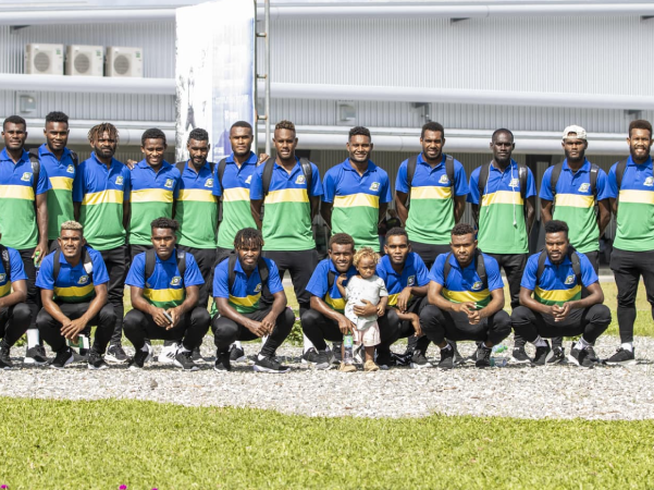 National men’s football team before departure yesterday. Photo, SIFF.