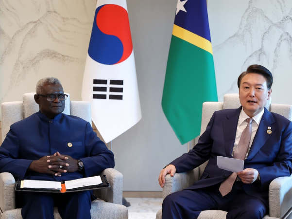 PM Sogavare and President HE Yoon Suk Yeol. Photo by PM’s Press Secretariat.