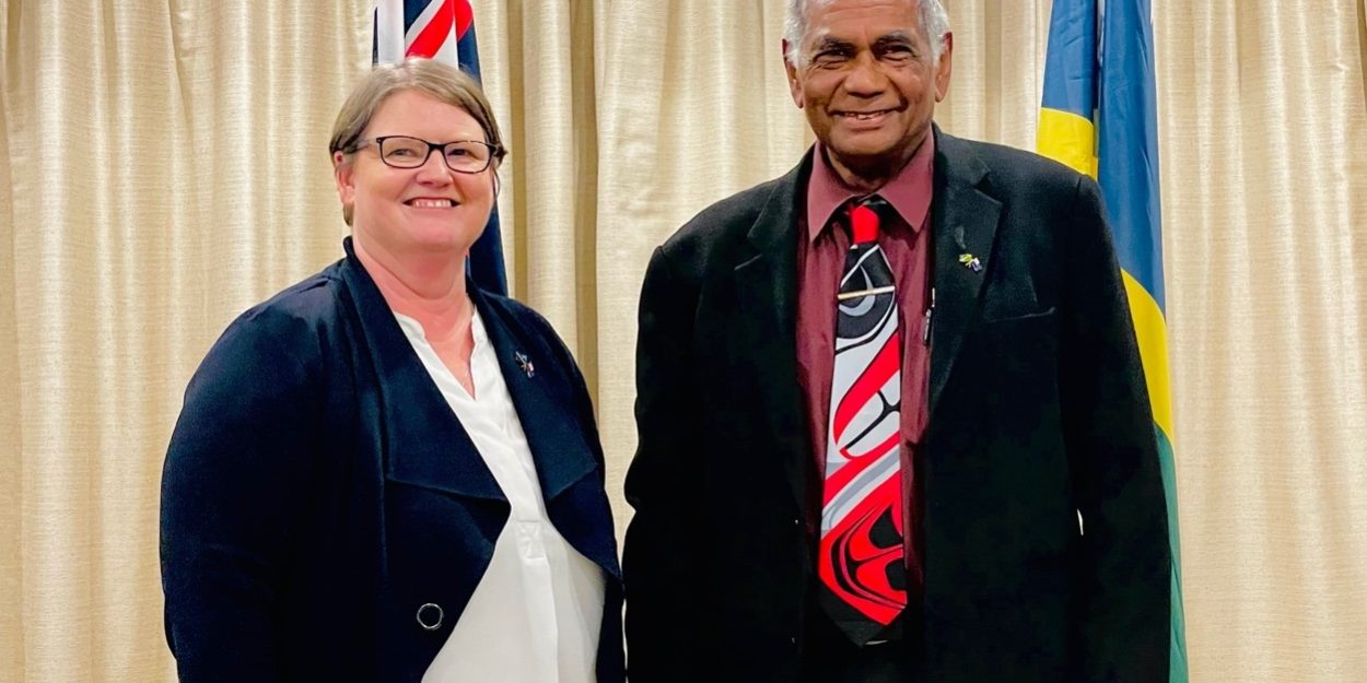 Co-Chairs of the SI-NZ 2023 HLC: Bernadette Cavanagh, Deputy Secretary of the Ministry of Foreign Affairs and Trade of New Zealand (L) and Dr Jimmie Rodgers, Secretary to the Prime Minister.