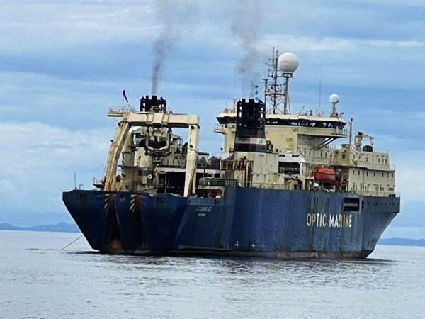 The Optic Marine vessel which is involved in the cable repair works.