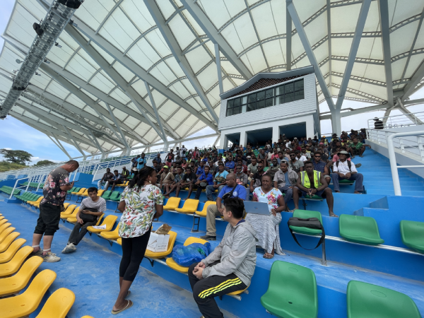 Officials from the National Hosting Authority and the Ministry of Commerce, Industry, Labour & Immigration (Labour Division) held a farewell event for local employees of the national stadium on Saturday.