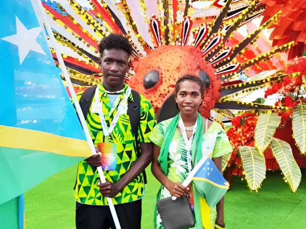 Two of the athletes representing Solomon Islands at the Youth Commonwealth Games, currently underway in Trinidad and Tobago.