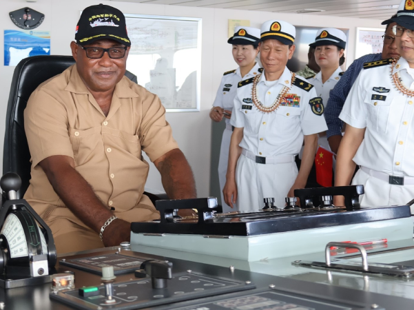 Deputy Prime Minister, Manasseh Maelanga at the Peace Ark bridge. Photo, PM’s Press Secretariat.