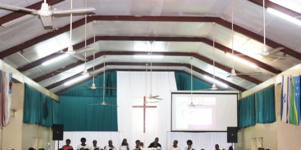 One of the participating groups presenting an item at the conference opening. Photo supplied.