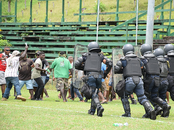 Central Response Unit keep moving the crowd during the scenario exercise.