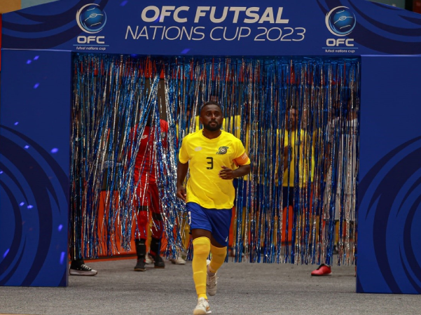 Kurukuru Captain Elliot Ragomo last appearance in the OFC Futsal Nations Cup 2023 before he is announcing his retirement at the conclusion of the tournament. Photo by SIFF MEDIA.