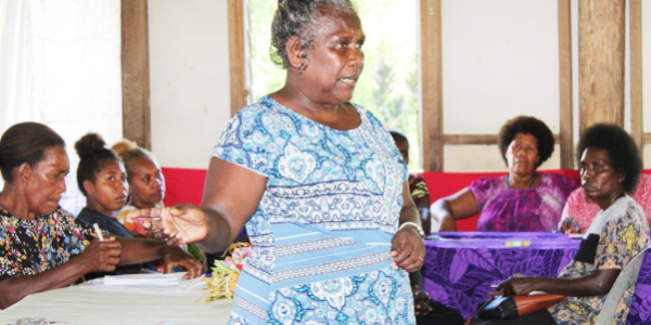 Women taking part in a capacity-building program organized by Tina Hydro.