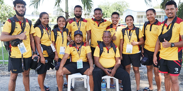 PNG Team Table Tennis at their games’ village yesterday. Photo by IAN LADDS.