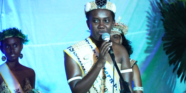 Miss Western Province Salote Dentala delivered her speech after she was crowned at PCH.