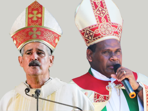 Archbishop Chris Cardone of the Catholic Church (L) and Archbishop Leonard Dawea of the Anglican Church (R).
