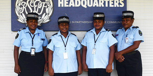 RSIPF female officers with their new maternity uniform. Photo supplied.