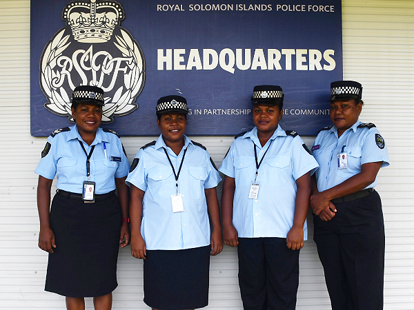 RSIPF female officers with their new maternity uniform. Photo supplied.