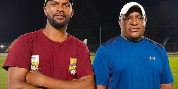 The two PNG Touch Rugby coaches engaged by the Solomon Islands Touch Rugby Federation. Photo, SINIS.