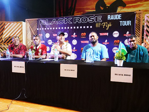 Members of the Black Rose Band during their Press Conference in Honiara on Wednesday. Photo, Ian Ladds.