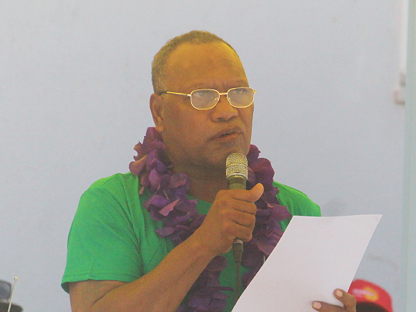 President of U4C Party Daniel Suidani delivering his speech at the launching of the party in Auki. Photo, Solomon Lofana.