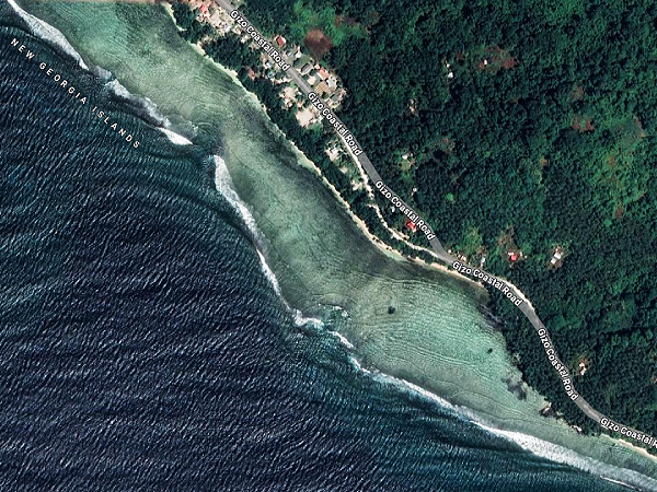 An arial view of Luana village in West Gizo. Photo, Google Maps.
