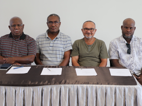 DAP wing leader Hon Rick Houenipwela, SIUP wing leader Hon Peter Kenilorea, SIDP wing leader Hon Matthew Wale,  and U4C wing leader Daniel Waneoroa.