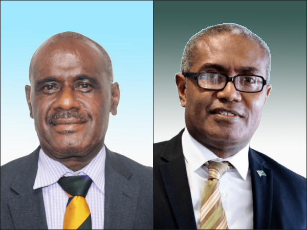 Jeremiah Manele (L) or Peter Kenilorea Junior (R) could be Prime Minister by Thursday.