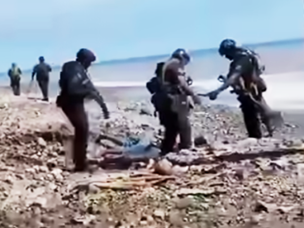 RSIPF PRT Officers apprehending the suspects. Photo, Facebook.