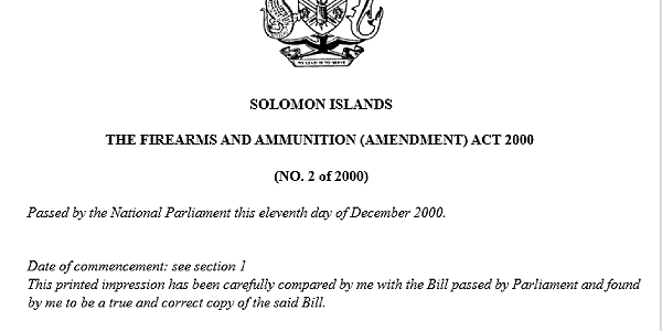Firearms and Ammunition Act 2000