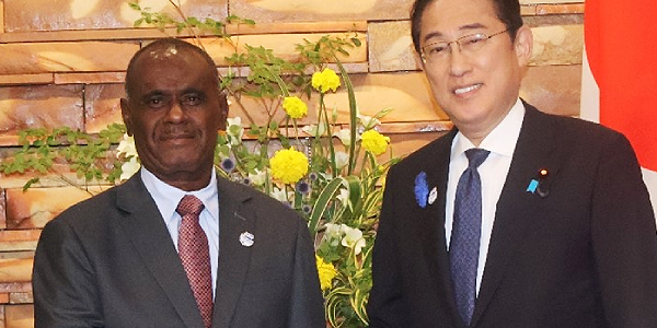 PM Manele and his Japanese counterpart PM Kishida Fumio. Photo supplied.