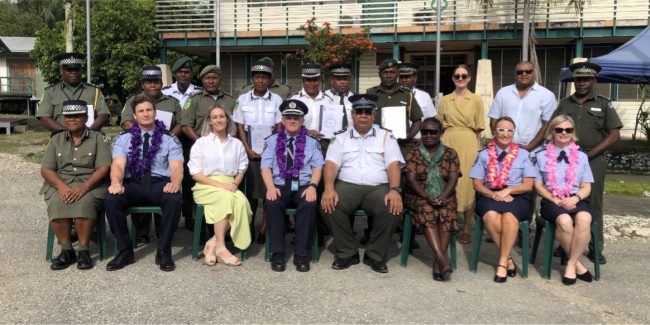CSSI Executive Management Team, DFAT officials, QSC delegates and CSSI Senior officers with their EMDP diplomas