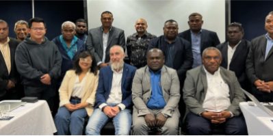 Hon. Minister, Harry Kuma, second from right (sitting) with SOL CEO on the right and MOL’s representatives on the left flanked by Officials