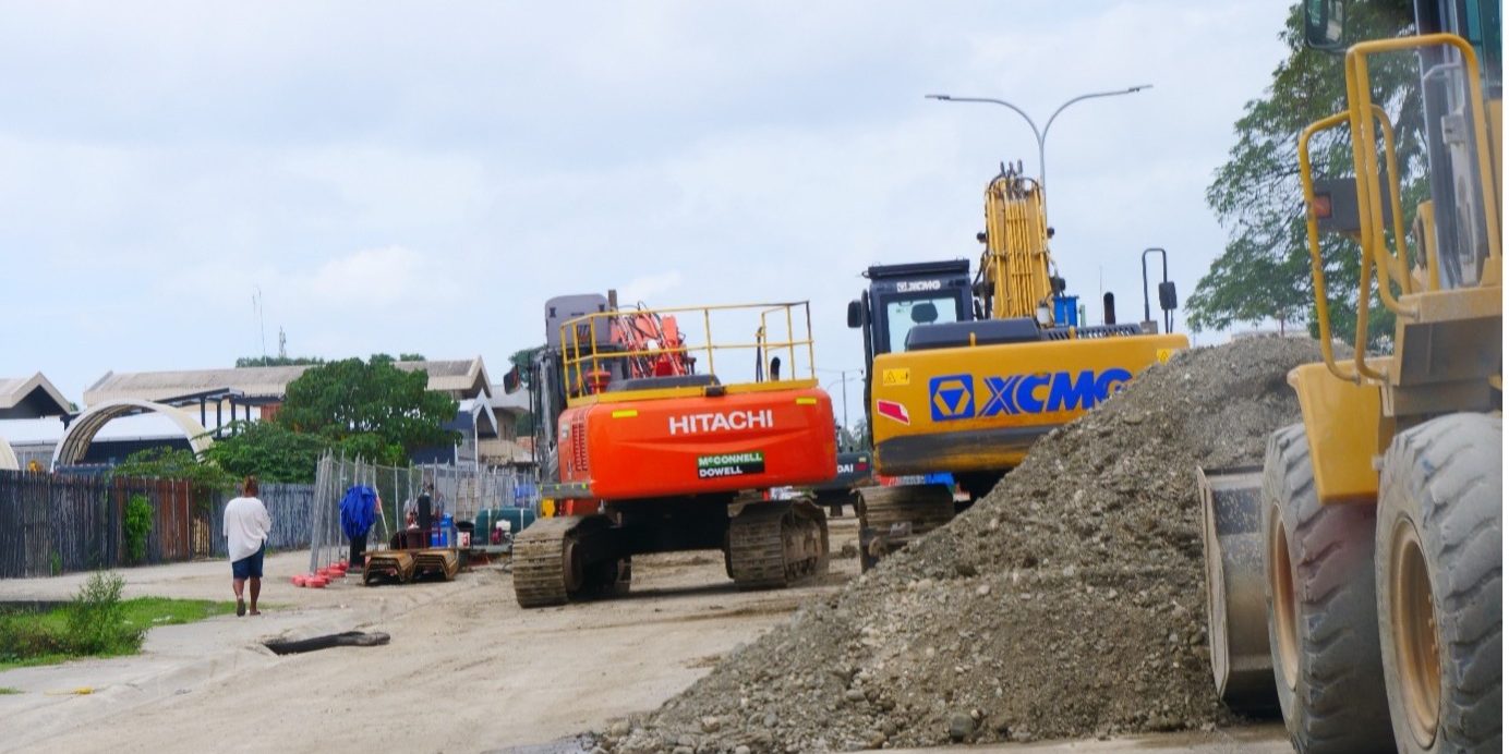 McConnell machineries on the stretch of the highway leading up to the Ranadi Industrial zone