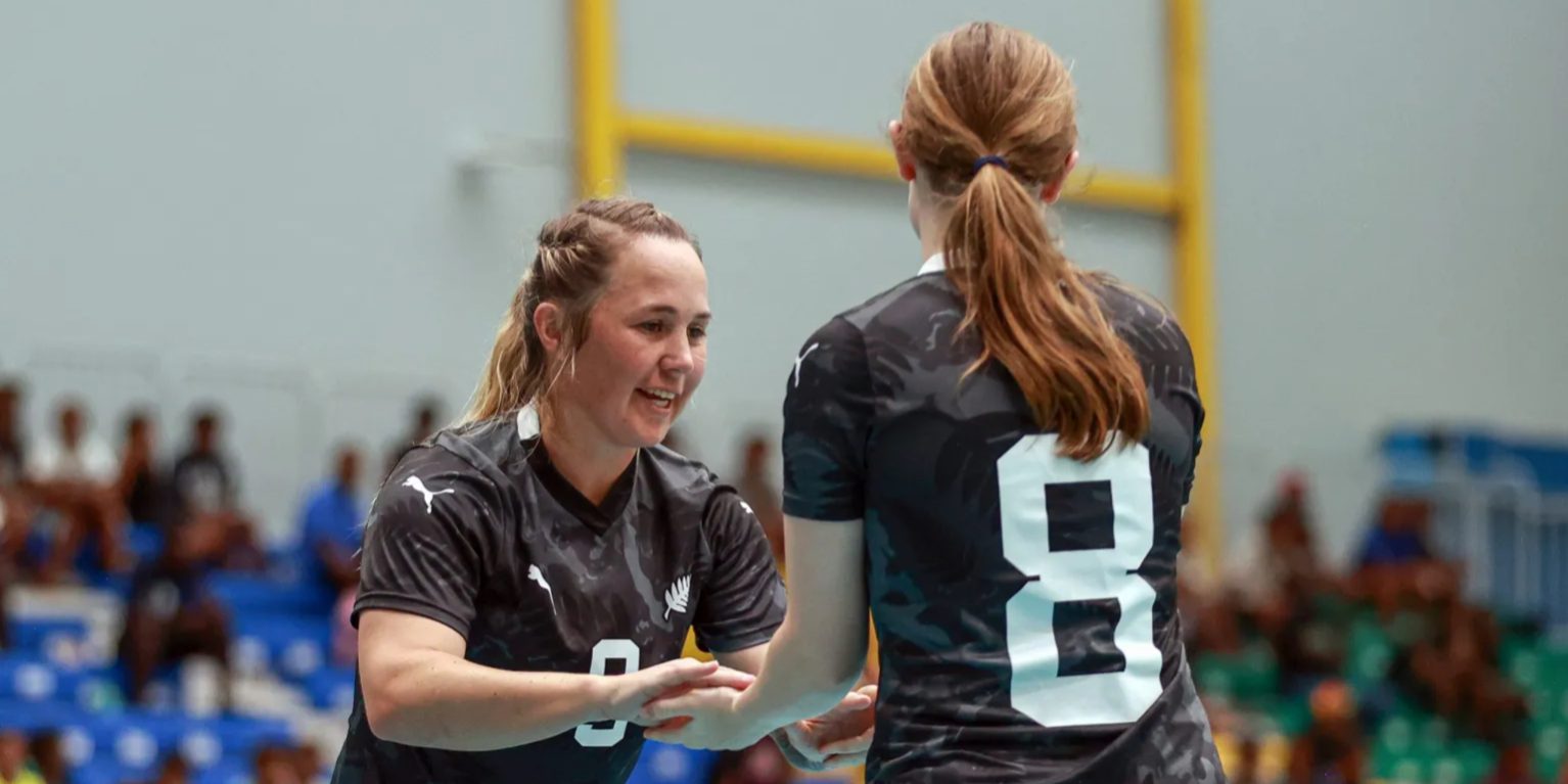 New Zealand celebrate their 2nd goal