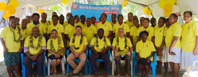 Officials and health workers during their commemoration of the World Breastfeeding Week