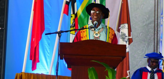SINU VC Professor Dr Aqorau delivering his speech