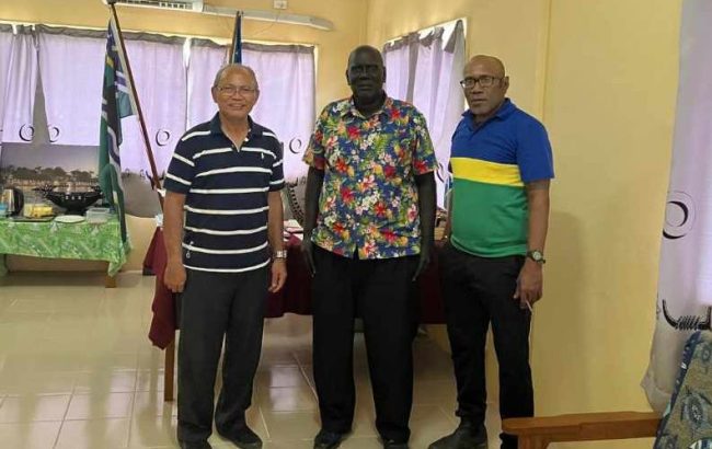 ADRA Director (first from left) with Premier Veo and Provincial Secretary Mr Toiraena