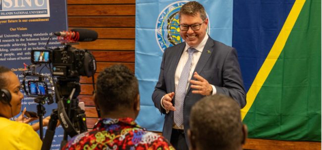 Australia’s Minister for International Development and the Pacific, The Hon Pat Conroy MP, on his last visit to Solomon Islands
