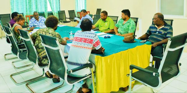 CEMA delegation and CIP Officials at a round table meeting in Tulagi on Friday