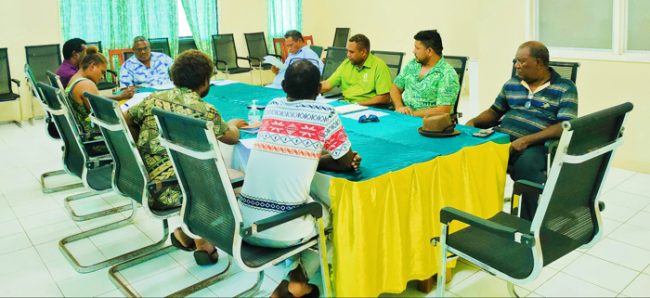 CEMA delegation and CIP Officials at a round table meeting in Tulagi on Friday