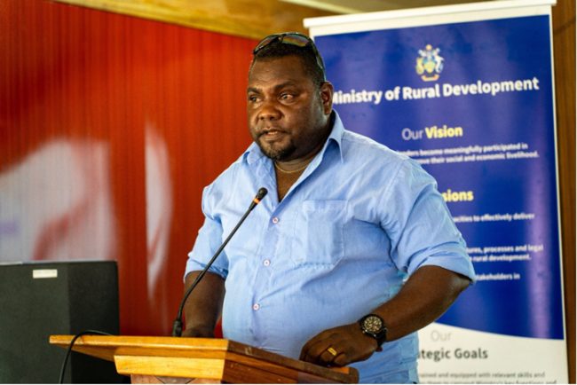 Deputy Secretary Technical (Supervising) of MRD, George Balairamo presenting during the consultation