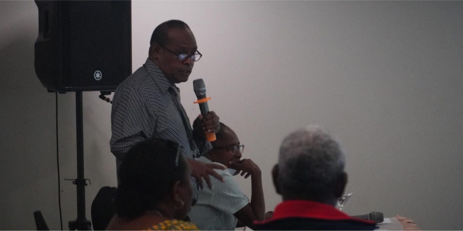 Dr. George Malefoasi during his presentation at the workshop. Photo by Raymond Hulanga.