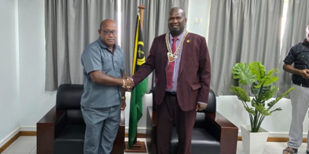 Hon Manasseh Maelanga and Hon. Marc Ati in Port Vila this week