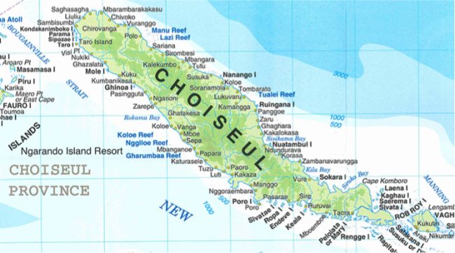 MAP OF CHOISEUL