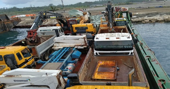 Machineries arriving for the operation