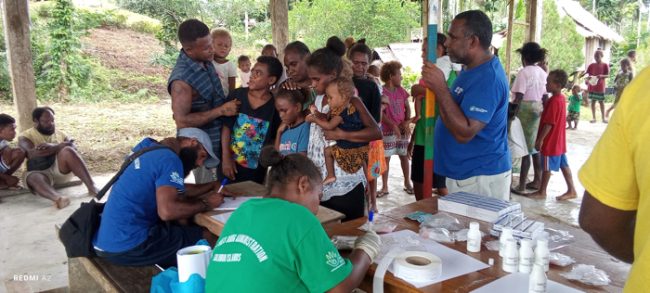 Mass drug administration for scabies in Sasale Village, West Kwara’ae, Malaita Province yesterday.