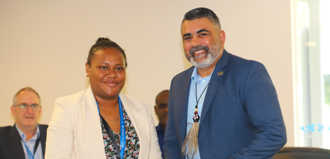 Ms. Namoi Kaluae SICCI Chairlady of SICCI Board and ustin Mohamed eAmbassador for First Nations People