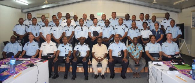 RSIPF Executive, PPCs and Directors with the Minister of MPNSCS pose for a photo after the official opening of the program