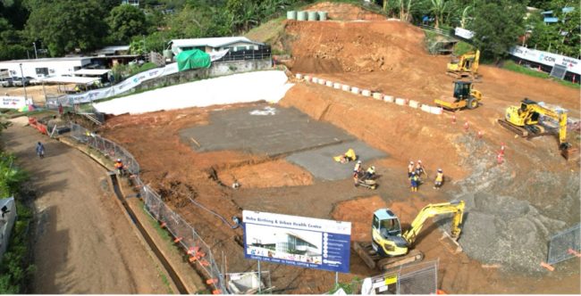The new Naha Birthing and Urban Health Centre is now well underway