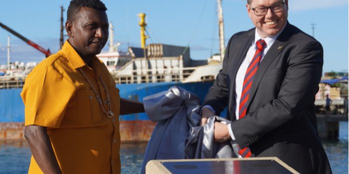 Unveiling of the upgraded Aola wharf conerstone. copy