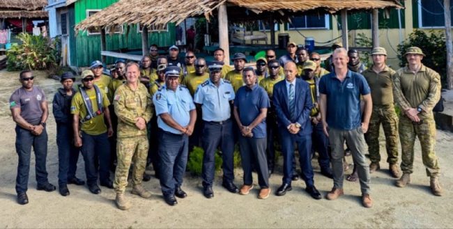 Visiting delegation with the ADF and RSIPF Exercise Coastwatchers – Boat Handling and Border Surveillance Courses in Taro