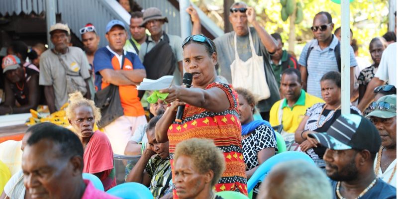 A female constituent contributing to the question and answer session